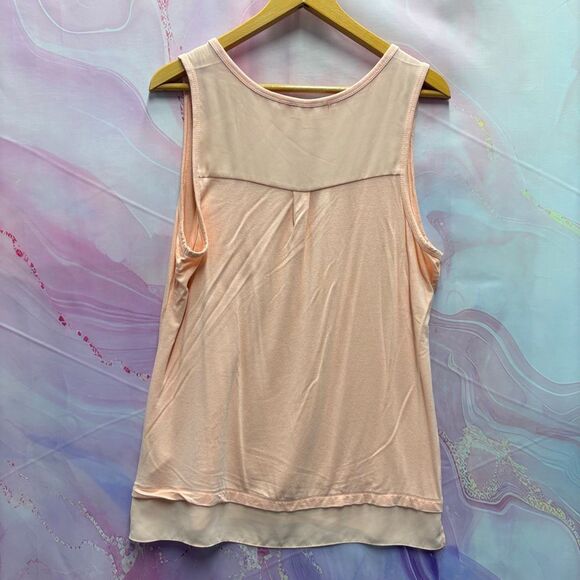 Dept 222 XL Peach Pastel Orange Sleeveless Blouse Artsy Casual Chic Beach Spring - Picture 6 of 7
